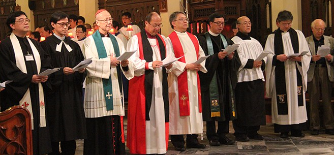Chinese Cardinal John Tong Hon of Hong Kong joins prayer service